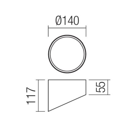 Redo 01-1630 - LED σποτ φωτιστικό UTO LED/18W/230V διάμ. 14 cm μαύρο