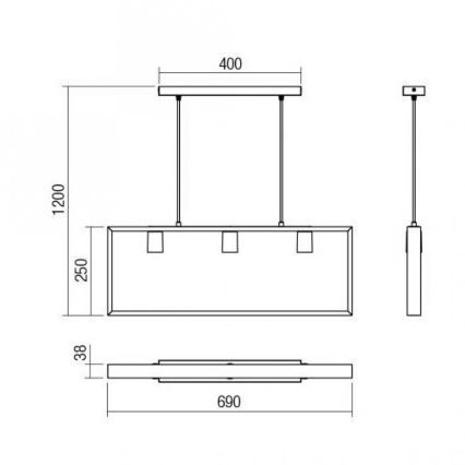 Redo 01-1665 - Κρεμαστό φωτιστικό οροφής TIMBER 3xE27/42W/230V οξιά