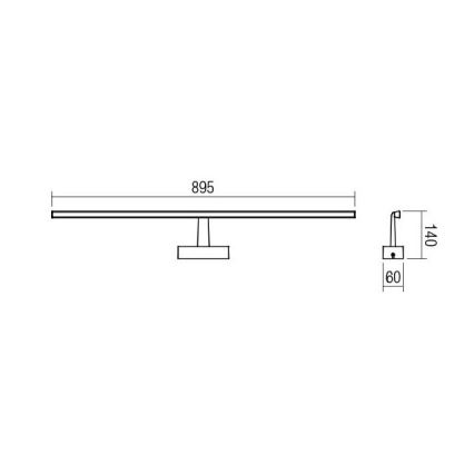 Redo 01-1675 - Φως καθρέφτη μπάνιου LED NEPTUNE LED/18W/230V IP44