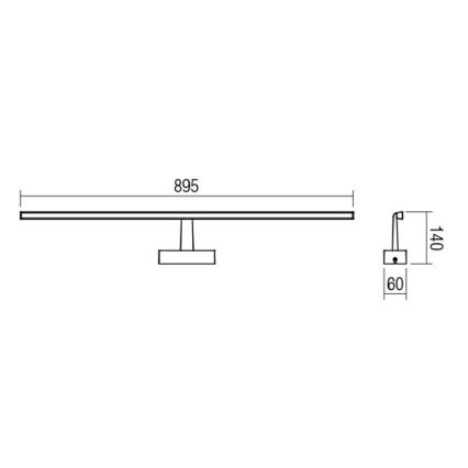 Redo 01-1678 - Φως καθρέφτη μπάνιου LED NEPTUNE 1xLED/18W/230V IP44