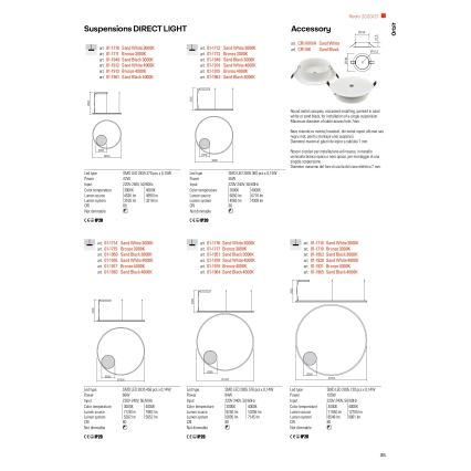 Redo 01-1713 - LED Dimmable πολύφωτο ORBIT LED/55W/230V μπρονζέ