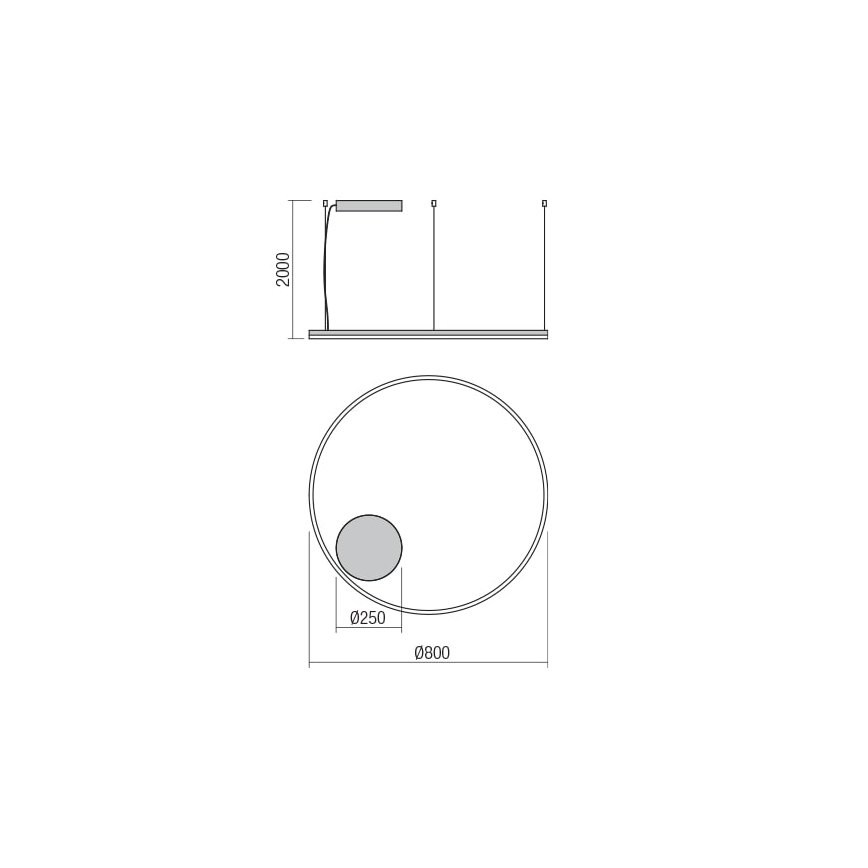 Redo 01-1713 - LED Dimmable πολύφωτο ORBIT LED/55W/230V μπρονζέ