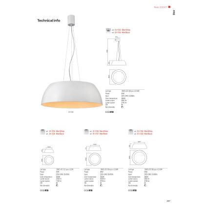 Redo 01-1732 - Πολύφωτο LED με συρματόσχοινο BLAIR LED/55W/230V 3000K λευκό