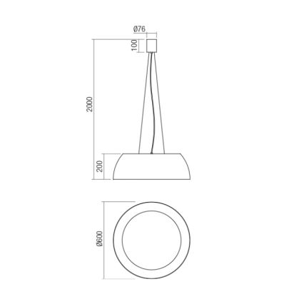 Redo 01-1732 - Πολύφωτο LED με συρματόσχοινο BLAIR LED/55W/230V 3000K λευκό