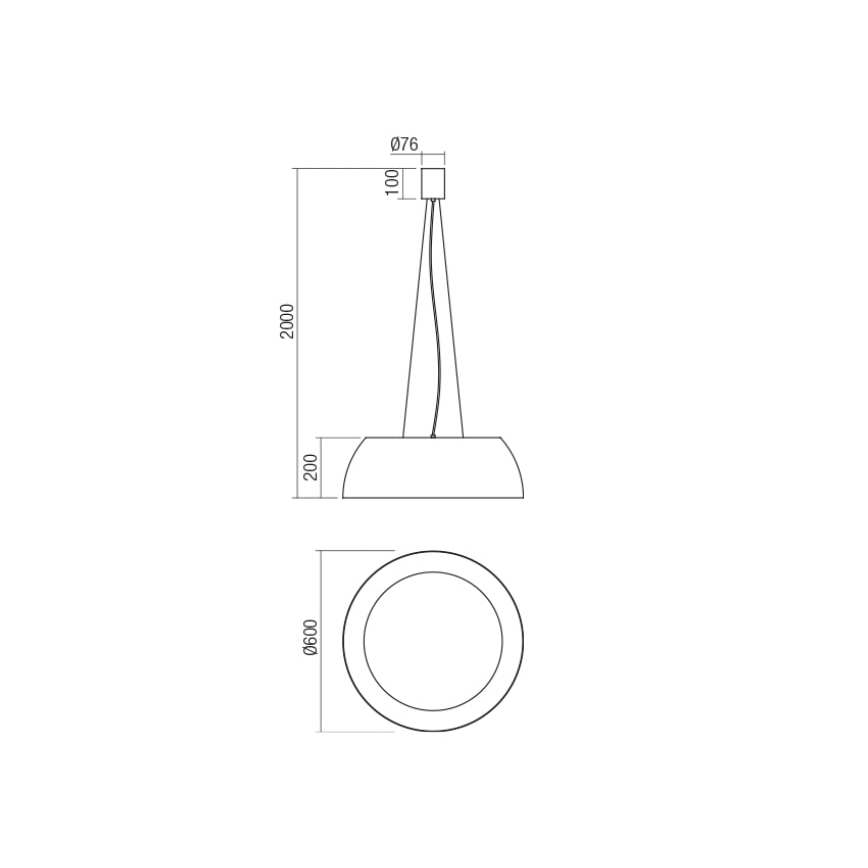 Redo 01-1732 - Πολύφωτο LED με συρματόσχοινο BLAIR LED/55W/230V 3000K λευκό