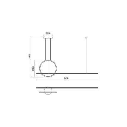 Redo 01-1734 - Led Dimmable κρεμαστό φωτιστικό οροφής GIOTTO LED/46W/230V λευκό