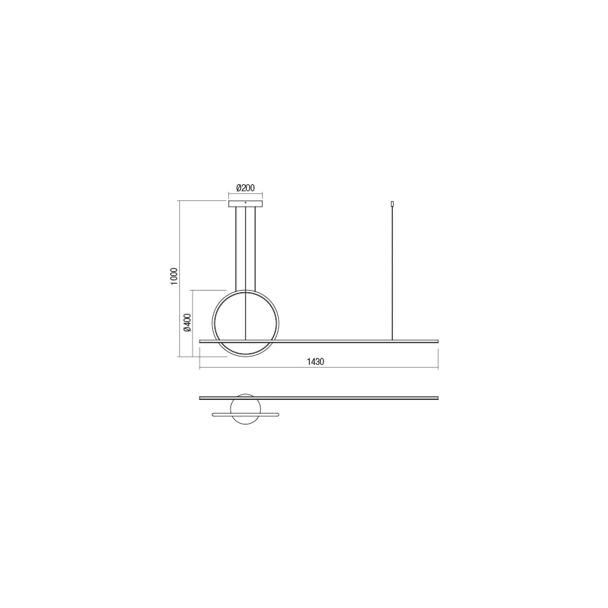Redo 01-1734 - Led Dimmable κρεμαστό φωτιστικό οροφής GIOTTO LED/46W/230V λευκό