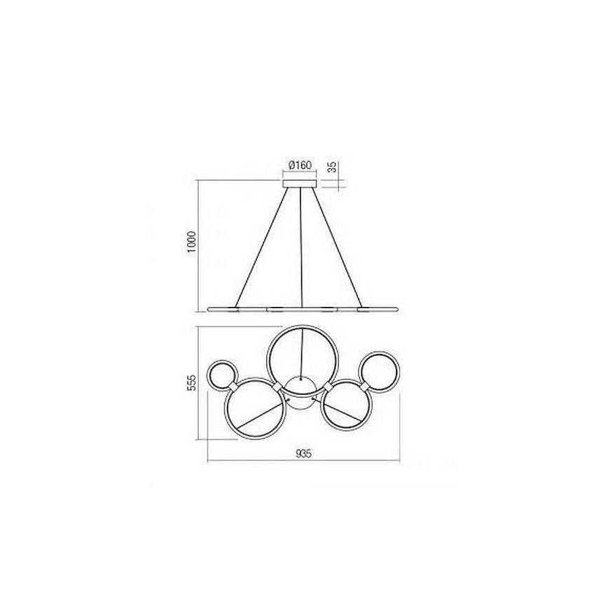 Redo 01-1742 - Πολύφωτο LED σε σχοινί RADIUS LED/45W/230V