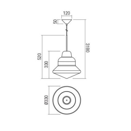 Redo 01-1770 - Κρεμαστό φωτιστικό οροφής AMNO 1x/E27/42W/230V διάμετρος 33 cm μπεζ