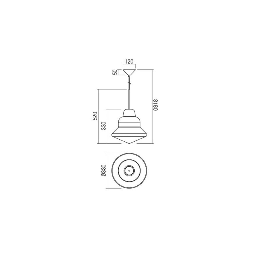 Redo 01-1771 - Κρεμαστό φωτιστικό οροφής AMNO 1x/E27/42W/230V διάμετρος 33 cm γκρι
