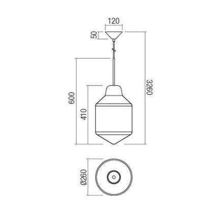 Redo 01-1772 - Κρεμαστό φωτιστικό οροφής AMNO 1x/E27/42W/230V διάμετρος 26 cm μπεζ