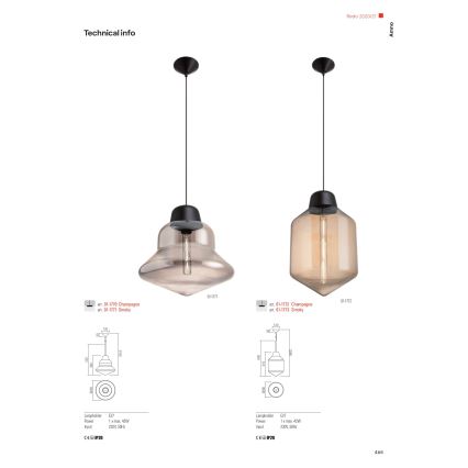 Redo 01-1772 - Κρεμαστό φωτιστικό οροφής AMNO 1x/E27/42W/230V διάμετρος 26 cm μπεζ