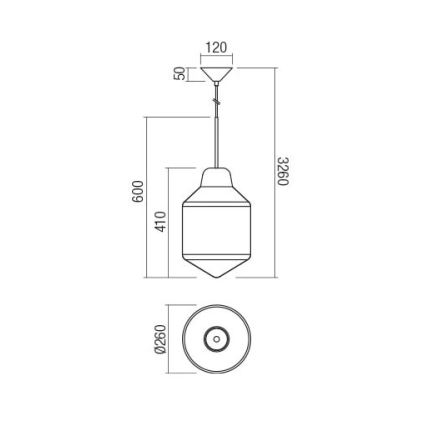 Redo 01-1773 - Κρεμαστό φωτιστικό οροφής AMNO 1x/E27/42W/230V διάμετρος 26 cm γκρι