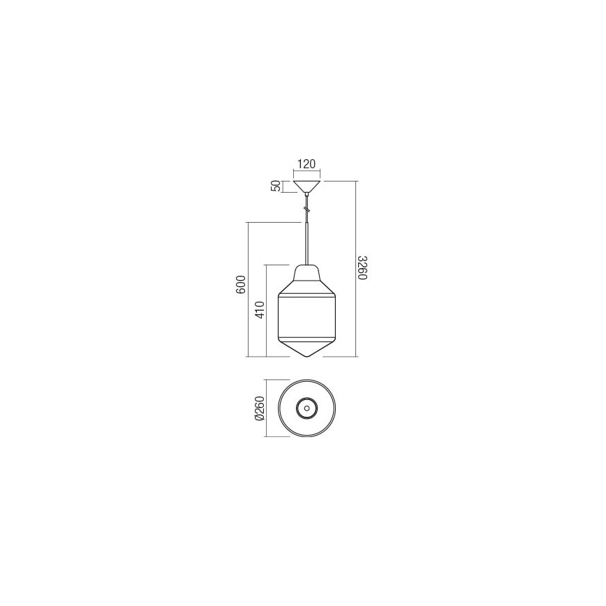Redo 01-1773 - Κρεμαστό φωτιστικό οροφής AMNO 1x/E27/42W/230V διάμετρος 26 cm γκρι