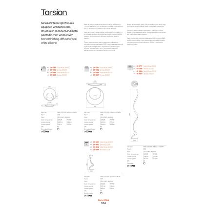 Redo 01-1789 - Επιτοίχιο φωτιστικό dimming LED TORSION LED/27W/230V λευκό