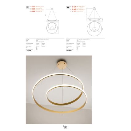 Redo 01-1789 - Επιτοίχιο φωτιστικό dimming LED TORSION LED/27W/230V λευκό