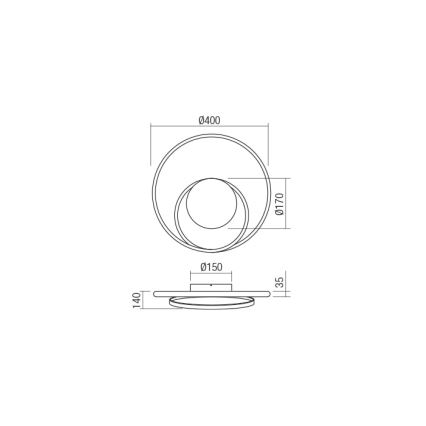 Redo 01-1789 - Επιτοίχιο φωτιστικό dimming LED TORSION LED/27W/230V λευκό