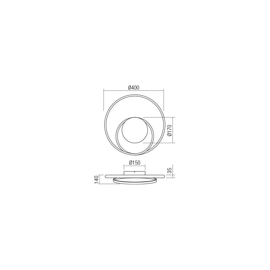 Redo 01-1790 - Επιτοίχιο φωτιστικό dimming LED TORSION LED/27W/230V μπρονζέ