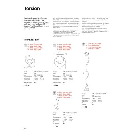 Redo 01-1791 - Φως οροφής dimmer LED TORSION 1xLED/30W/230V