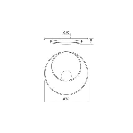 Redo 01-1791 - Φως οροφής dimmer LED TORSION 1xLED/30W/230V