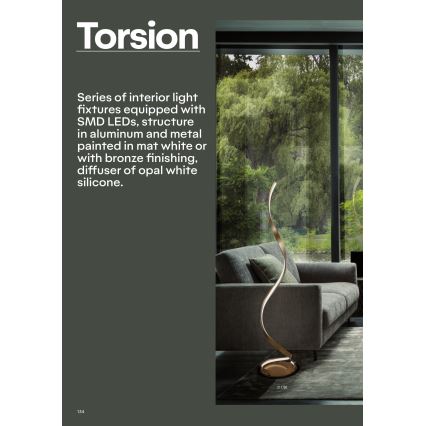 Redo 01-1792 - Ρυθμιζόμενο LED φωτιστικό οροφής TORSION LED/30W/230V Ø 55 cm μπρονζέ