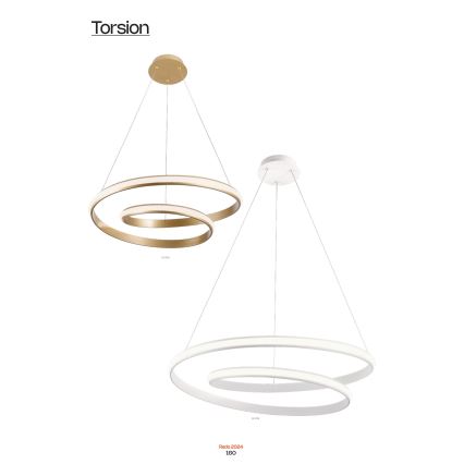 Redo 01-1793 - Led Dimmable κρεμαστό φωτιστικό οροφής TORSION LED/29W/230V διάμετρος 55 cm λευκό