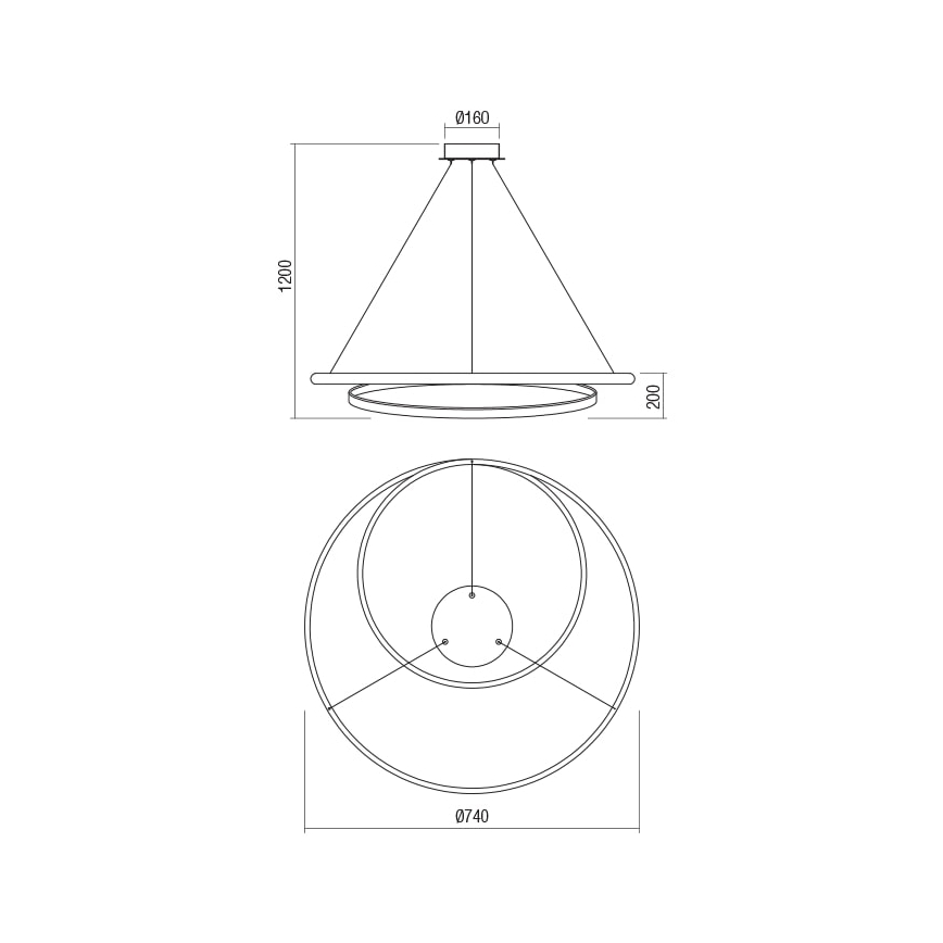 Redo 01-1795 - Led Dimmable κρεμαστό φωτιστικό οροφής TORSION LED/40W/230V διάμετρος 74 cm λευκό