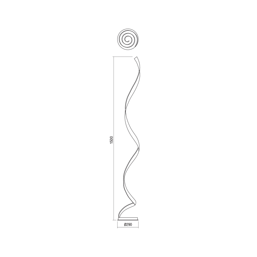 Redo 01-1797 - Ρυθμιζόμενη LED επιδαπέδια λάμπα TORSION LED/24W/230V 3000K λευκή