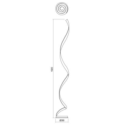 Redo 01-1798 - ρυθμιζόμενο LED επιδαπέδιο φωτιστικό TORSION LED/24W/230V 3000K μπρονζέ
