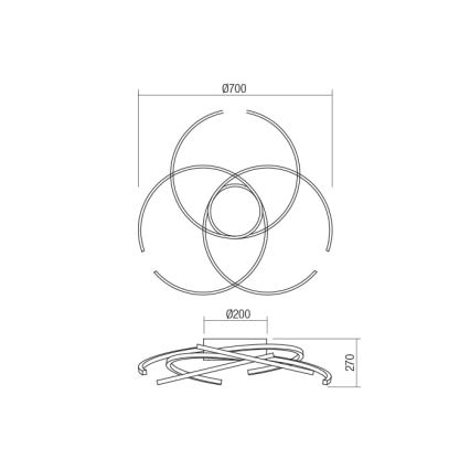 Redo 01-1801 - LED Dimmable φωτιστικό οροφής ALIEN LED/60W/230V 3000K διάμετρος 70 cm λευκό