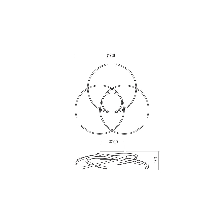Redo 01-1801 - LED Dimmable φωτιστικό οροφής ALIEN LED/60W/230V 3000K διάμετρος 70 cm λευκό
