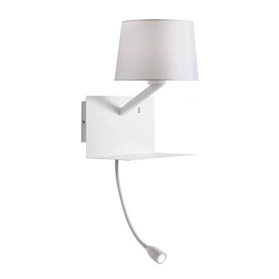 Redo 01-1807 - Φωτιστικό τοίχου LED με ένα flexible μικρό lamp TOMO 1xE27/42W/230V + LED/3W/230V λευκό