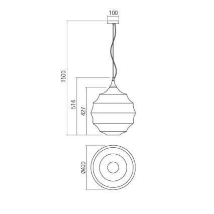 Redo 01-1844 - Κρεμαστό φωτιστικό οροφής SLAG 1xE27/42W/230V διάμετρος 40 cm μπεζ