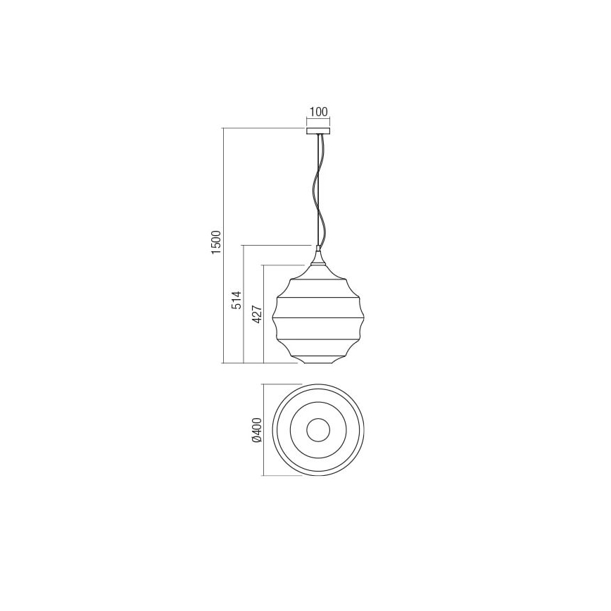 Redo 01-1844 - Κρεμαστό φωτιστικό οροφής SLAG 1xE27/42W/230V διάμετρος 40 cm μπεζ