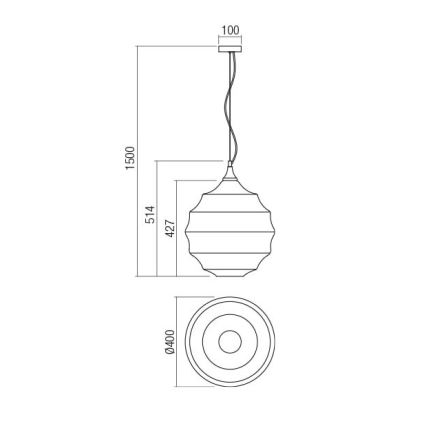 Redo 01-1846 - Κρεμαστό φωτιστικό οροφής SLAG 1xE27/42W/230V διάμετρος 40 cm χαλκός