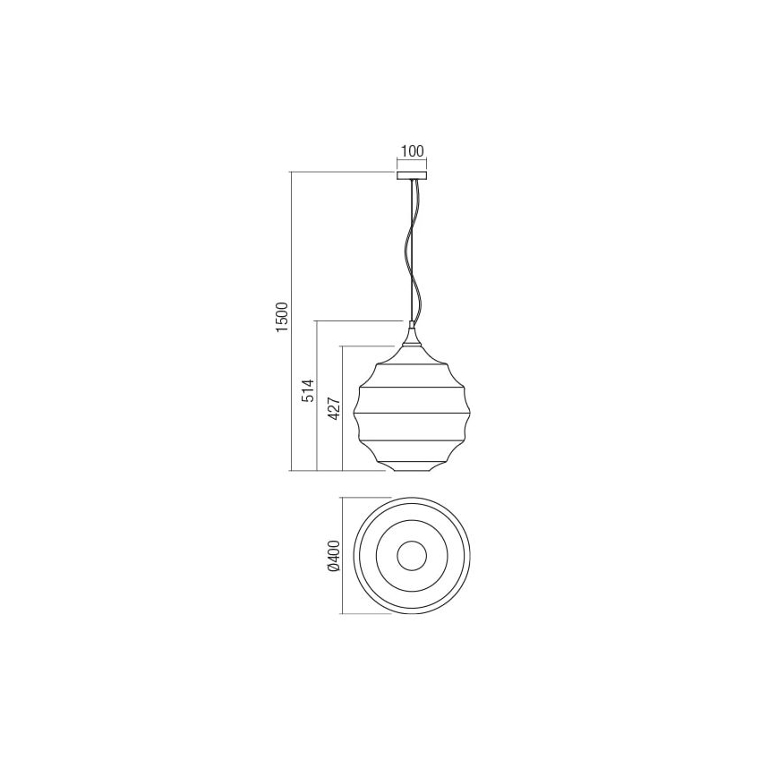 Redo 01-1846 - Κρεμαστό φωτιστικό οροφής SLAG 1xE27/42W/230V διάμετρος 40 cm χαλκός