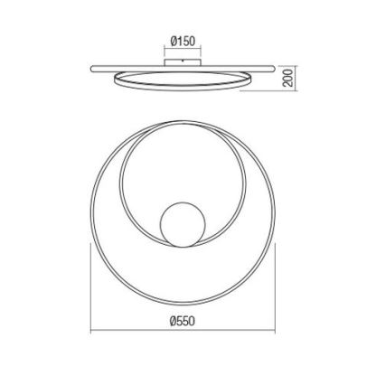 Redo 01-1886 - Ρυθμιζόμενο LED φωτιστικό οροφής TORSION LED/29W/230V 4000K διάμετρος 55 cm λευκό
