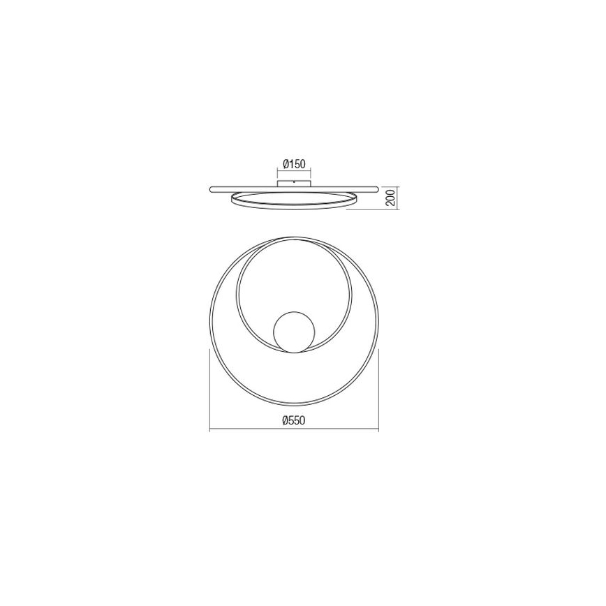 Redo 01-1886 - Ρυθμιζόμενο LED φωτιστικό οροφής TORSION LED/29W/230V, Ø 55 cm, λευκό