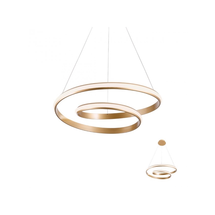 Redo 01-1889 - LED ρυθμιζόμενο κρεμαστό φωτιστικό με καλώδιο TORSION LED/29W/230V Ø 55 cm μπρονζέ