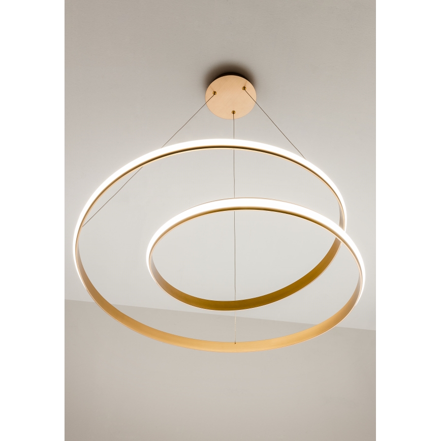 Redo 01-1891 - Ρυθμιζόμενο LED κρεμαστό φωτιστικό με ανάρτηση σε καλώδιο TORSION LED/35W/230V 4000K Ø 75 cm μπρονζέ
