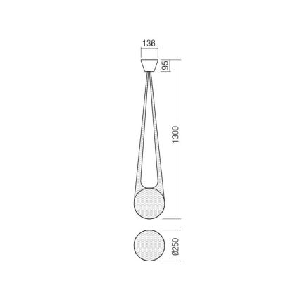 Redo 01-1972 - Κρεμαστό φωτιστικό οροφής LED ALLURIA 1xE27/5W/230V διάμετρος 25 cm