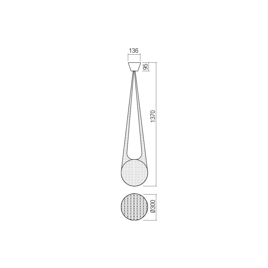 Redo 01-1973 - Κρεμαστό φωτιστικό οροφής LED ALLURIA 1xE27/7W/230V διάμετρος 30 cm