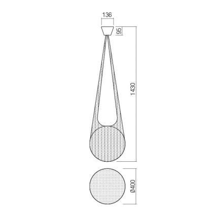 Redo 01-1974 - Κρεμαστό φωτιστικό οροφής LED ALLURIA 1xE27/10W/230V διάμετρος 40 cm