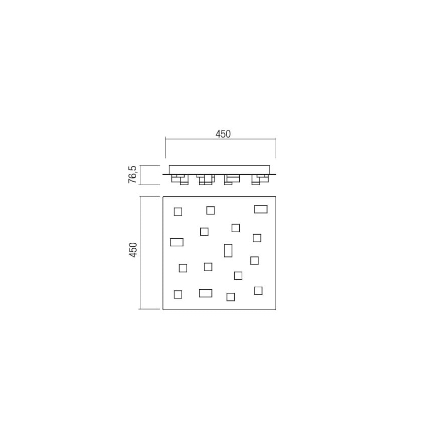 Redo 01-2016 - Φωτιστικό οροφής LED PIXEL LED/48W/230V 3000K 45x45 cm λευκό