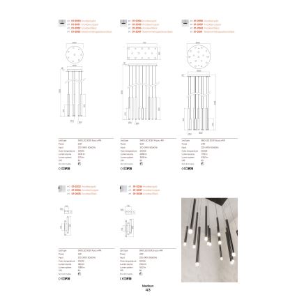 Redo 01-2033 - Φωτιστικό τοίχου LED MADISON 4xLED/4W/230V χρυσαφί