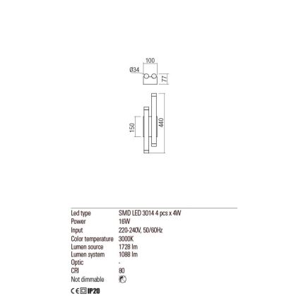 Redo 01-2033 - Φωτιστικό τοίχου LED MADISON 4xLED/4W/230V χρυσαφί