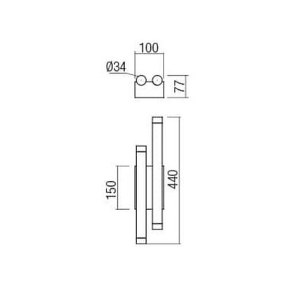 Redo 01-2033 - Φωτιστικό τοίχου LED MADISON 4xLED/4W/230V χρυσαφί