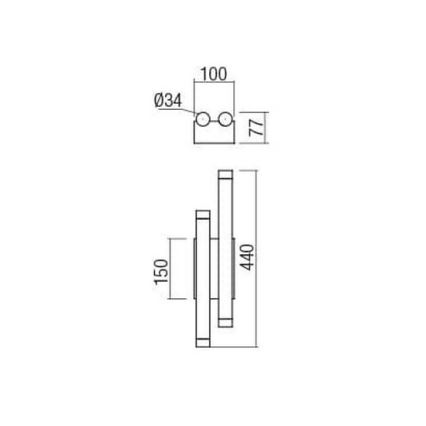 Redo 01-2034 - Φωτιστικό τοίχου LED MADISON 4xLED/4W/230V χαλκός