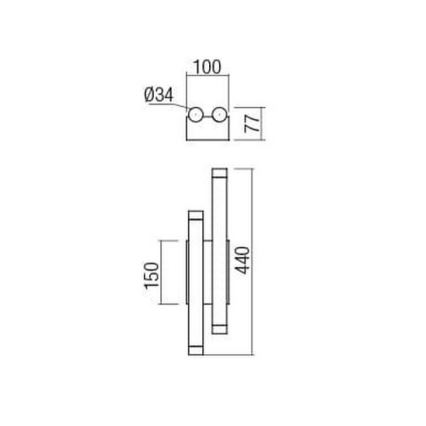 Redo 01-2035 - Φωτιστικό τοίχου LED MADISON 4xLED/4W/230V μαύρο