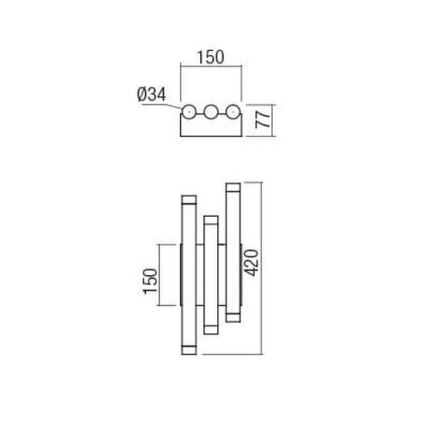 Redo 01-2036 - Φωτιστικό τοίχου LED MADISON 6xLED/4W/230V χρυσαφί